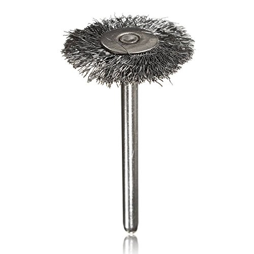 REAMTOP 45Pcs Steel Wire Wheels Pen Brushes Set Kit Accessories for Dremel Rotary Tool