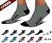 SB SOX 2-Pair Compression Running Socks for Men and Women – Low Cut/Ankle Athletic Socks for All-Day Wear (Large, Gray/Black)