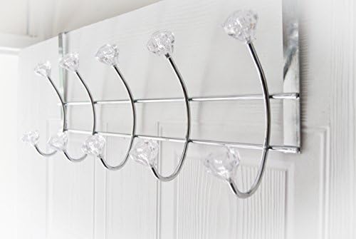 BLUE BATH OVER THE DOOR HOOK ORGANIZER BATHROON RACK FOR BATHROON OR ANY DOOR.STEEL, CHROME FINISH