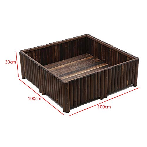 Flashing lights Karbonisierte Korrosionsschutz-Holz-Blumenkasten, Pflanzkasten, Pflanzkasten, Blumentrog, Gemüsetopf… – Bild 3