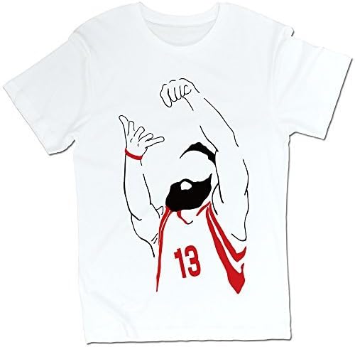 Man's James Harden Rockets #13 Basketball Win Gesture T-shirt White M