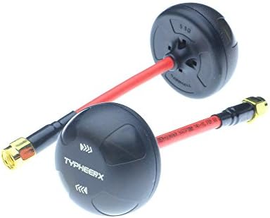 FPV Mushroom Antenna 5.8GHz TX RX RP-SMA Male for FPV Racing Multicopter （ semitransparent black）TYPHEERX 2PCS
