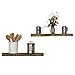 Floating Wall Shelves (Set of 2), Handmade Shelf Made of Rustic Pine by del Hutson Designs (2 x 24 x 5.5-Inch), Dark Walnut Color