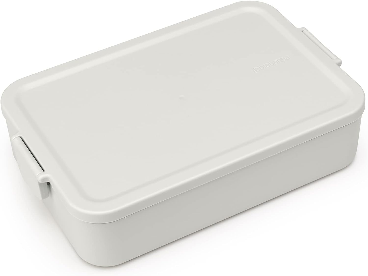 Brabantia - Make & Take Lunch Box - Large Volume (2L) - BPA-Free - Lid with Clips - Suitable for Freezer - Dishwasher & Microwave Safe - Light Grey - 25.5 x 16.7 x 6 cm