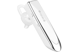 Glazata Wireless Headset, Qualcomm 3020 Smart chip，20 Hrs Talktime with Microphone, Noise Cancelling, Handsfree Driving Headset, Compatible with Cell Phone iPhone Android PC (EC200 White)
