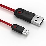 IMKEY Premium 6.5 FT Tangle-Free Micro USB 2.0 Sync Data Fast Charging Cable For Samsung Galaxy S7/ S6 / Edge, S4/ S3/ Note 5 / 4 / 2,Google Nexus,LG,HTC,Nokia,Blackberry And More - (Red)