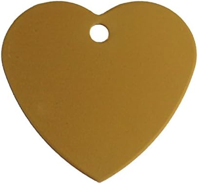 10 Bulk Wholesale Blank Heart Shape Premium Pet Id Tag, 9 Colors, 2 Sizes to Choose From (Gold, Large)