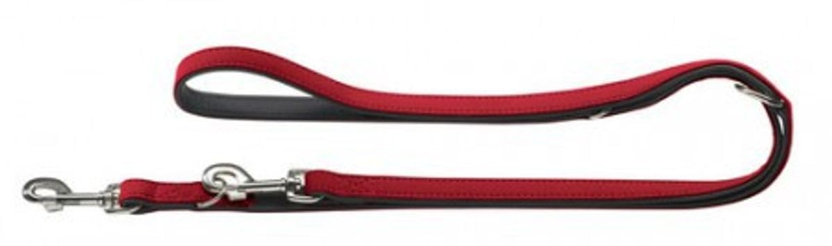 HUNTER Softie Art-Nubuk Nickel Training Lead Rope, 20 x 200 cm, Large, Red/Nappa Black — image 1