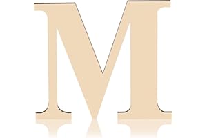 HGWOUY 12inch Tall Wooden Letters, 0.28inch Thick Unfinished Wood Letters Blank Wooden Letters for Wall Decor DIY Crafts Painting Wedding Birthday Party Decoration (M)