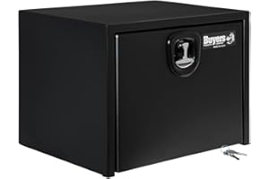 BUYERS PRODUCTS COMPANY Buyers Products 1732500 Textured Black Matte Steel Underbody Truck Box, 18 x 18 x 24 Inch, Made In The USA, Tool Box For Bed Of Truck