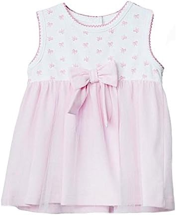 Alpakaandmore Spotted Short Sleeve Baby Girl Dress Pink / White 100% Peruvian Pima Cotton (New Born)