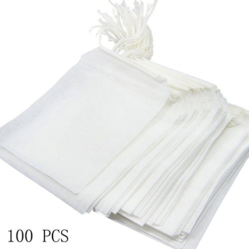 KINGZHUO 100 pcs 3.54 x 2.75 inch Disposable Tea Filter Bags Empty Cotton Drawstring Seal Filter Tea KINGZHUO 100 pcs 3.54 x 2.75 inch Disposable Tea Filter Bags Empty Cotton Drawstring Seal Filter Tea