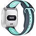 Maledan Bands for Fitbit Versa Women Men, Replacement Accessory Breathable Sport Strap with Ventilation Holes for Fitbit Versa Smartwatch, Small, Grey Teal