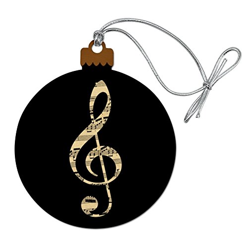 Graphics and More Sheet Music Treble Clef Music Wood Christmas Tree Holiday Ornament