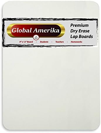 12 Dry-Erase Boards Class Pack – 9x12 Small Dry Erase Boards Double Sided. Our Student White Boards are Perfectly Made for Students, Homework, Sketching, Teachers, Classroom