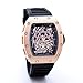 Men's Punk Spider Pattern Watch Silicone Band Tonneau Quartz Watches (Orange)