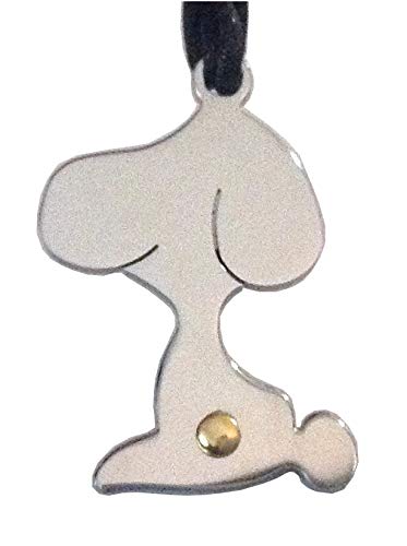 Stainless Steel and Gold Puppy Pendant with Cord