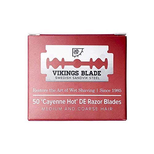 Double Edge Safety Razor Blades, Swedish Steel, 50 Count, by VIKINGS