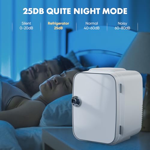 DUMOS 4L Mini Fridge 6-Can Thermoelectric Cooler & Warmer Compact 110V AC/12V DC Refrigerator for Skincare Drinks, and Food – Retro Style for Car, Office, Dorm, Bedroom, White - Image 7