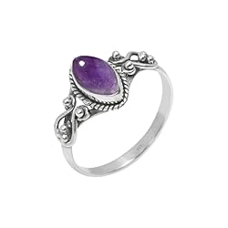 Amethyst Stone Ring, 925 Sterling Silver Statement