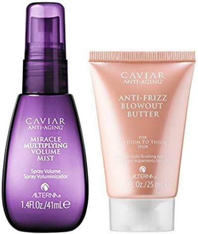 Alterna Caviar Miracle Multiplying Volume Mist & Anti Frizz Blowout Butter Travel Size, Set of 2