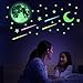 UPINS 284 PCS Glow in Dark Stars Stickers, Glowing Stars, Moon and Meteors for Ceiling and Wall Decals, Good Choice for Kids Bedding Room or Party Birthday Gift