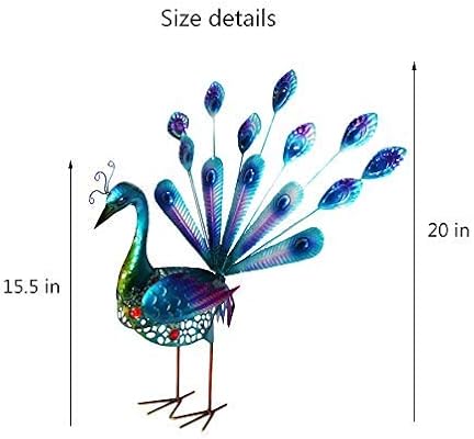 Youkood 20 Inch Beautiful Peacock Garden Outdoor Indoor Decor