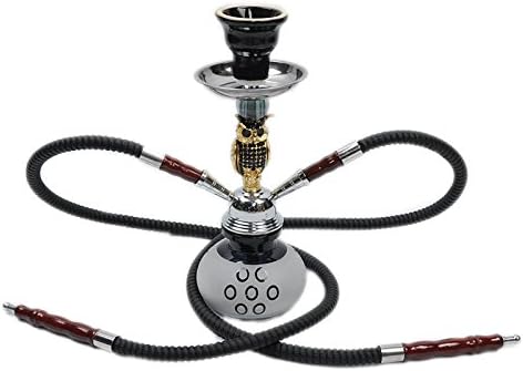 Babilon Premium Owl Shisha Hooakh Complete Set Two Hose Narguile Silicone Hookah(Black)