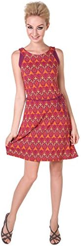 Chic Mariposa Baroque Damask Printed Women’s Summer Dress - Coral - XL