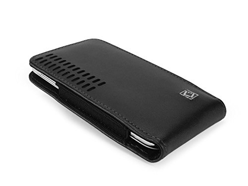 Silent Circle Blackphone 2 Cellet Vertical Bergamo Slide-In Premium Leather Case with Fixed Heavy Duty 360° Swivel Clip