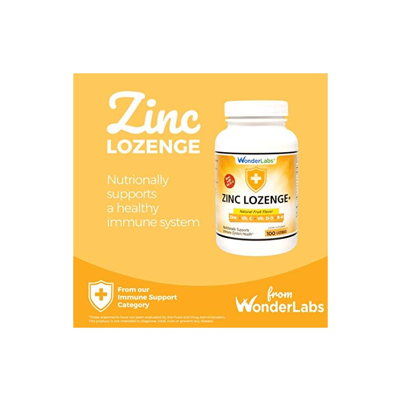Wonder Laboratories Zinc Lozenges with Vitamin C Fruit Flavored