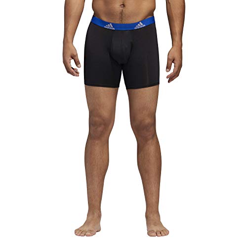 adidas Men's Performance Boxer Briefs Underwear (3pack), Black/Collegiate Royal Black/Scarlet