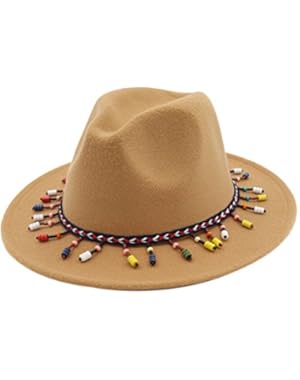 Simple Felt Bowler Cap Womens Autumn Winter Tassel Belt Decor Jazz Hat