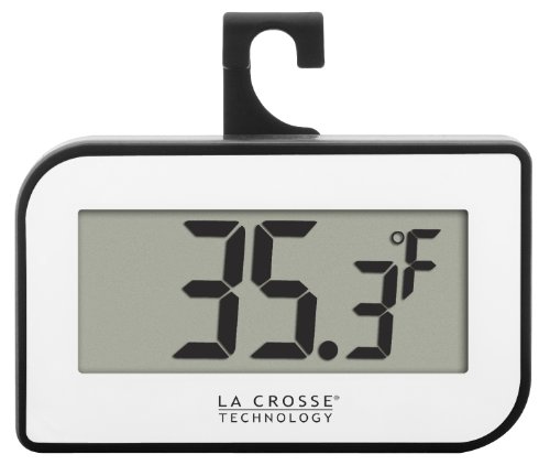 La Crosse Technology 314-152-W Digital Refrigerator or Freezer Thermometer with Hook