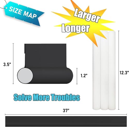 Door Draft Stopper Bottom One Sided Door Draft Blockers，37" Cutable Under Door Draft Blocker Insulator Door Sweep Weather Stripping Soundproof, Fits for Interior／Exterior Doors