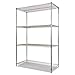 Alera ALE Industrial Heavy-Duty Wire Shelving Starter Kit, 4-Shelf, 48w x 24d x 72h, Silver