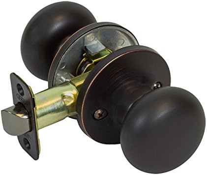 Burton Harbor Round Mushroom Hall Closet Passage Door Knob, Oil Rubbed Bronze