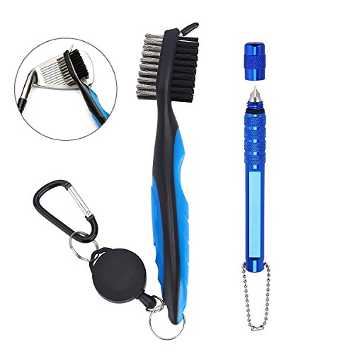 Anndason Professional Golf Club Groove Sharpener and Cleaning Brush Kit, Perfect Gift Set(Blue)