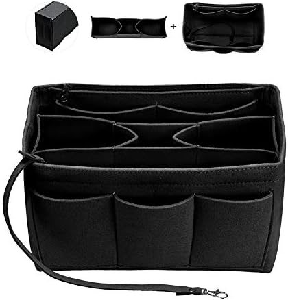 Felt Purse Organizer Insert with Zipper Built In Pouch Keychain Handbag Tote Bag Organizer for Speedy Neverfull