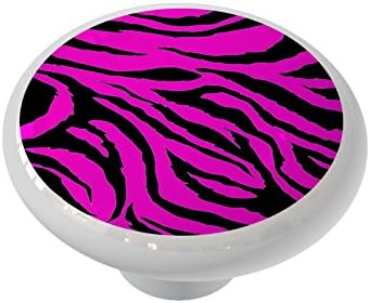 Hot Pink Jagged Zebra Ceramic Drawer Knob Amazon Com