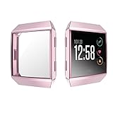 Fitbit Ionic Screen Protector, Fitbit Ionic Case, SIRUIBO Slim Plated TPU Rugged Cover Full-around Protective Bumper Shell for Fitbit Ionic Smart Watch, Rose Gold
