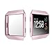 SIRUIBO Compatible Fitbit Ionic Screen Protector, Slim Plated TPU Rugged Cover Full-Around Protective Case Bumper Shell Compatible Fitbit Ionic Smart Watch, Rose Gold
