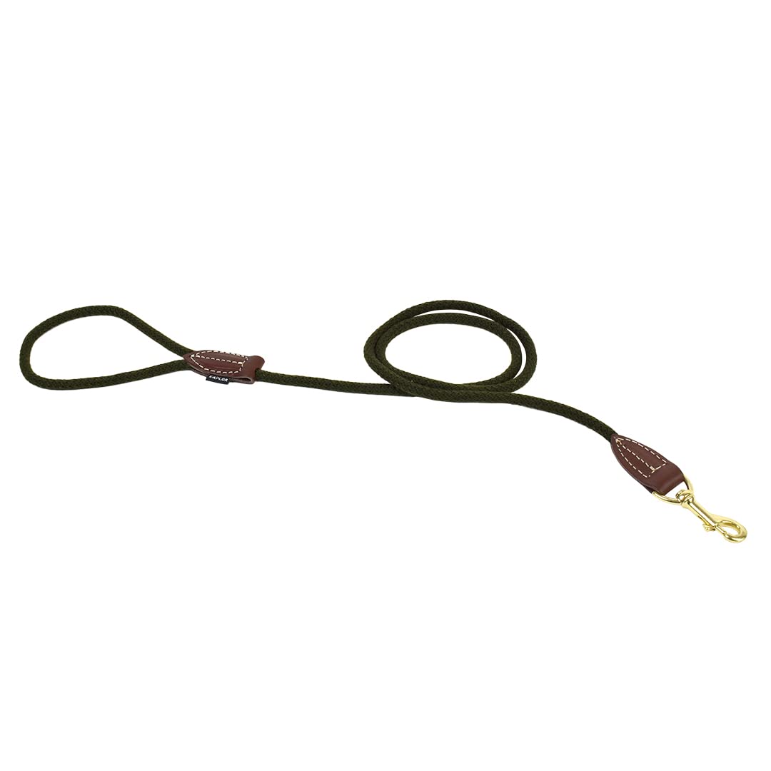 duvoplus, Leine aus robustem und weichem Nylon mit Leder-Finish, Produktreihe EXPLOR Forest, Größe 135 cm/8 mm, grün, für Hunde, ideal für Spaziergänge und abenteuerliche Expeditionen — image 1