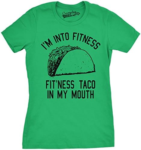 Crazy Dog T-ShirtsWomens Fitness Taco Funny Gym T Shirt Cool Humor Graphic Muscle Tee for Ladies