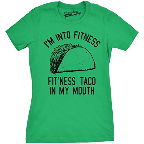 Crazy Dog T-ShirtsWomens Fitness Taco Funny Gym T Shirt Cool Humor Graphic Muscle Tee for Ladies