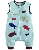 Vaenait Baby Kids Boys 1-7Y Micro Fleece Wearable Blanket Sleeping sack Fish