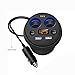 YHY Car Cup Charger, Dual USB Ports Car Charger 12V/24V with 2-Socket Cigarette Lighter Splitter Power Adapter Universal for Apple Android Windows Smartphones Tablets phone holder charger