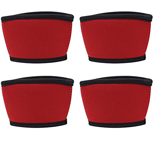 TahoeBay Coffee Cup Sleeves - 12, 16, and 20 oz Starbucks Compatible Reusable Neoprene Insulator (Red, 4)