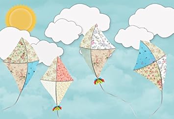 Amazon Com Yeele 7x5ft Soft Watercolor Origami Kite Backdrop Sun