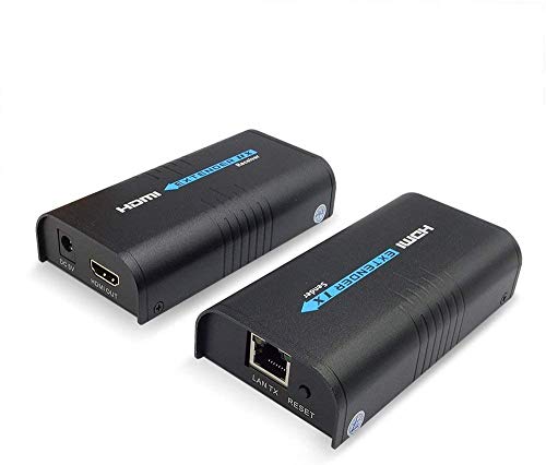 AGPTEK LKV373A 1080P HDMI Extender 365ft/120M over Single Cat5 /Cat6 /Cat7 Ethernet Network and LAN Router/ Switcher for HD STB,DVD,PS3, etc Supports TCP/IP by Ethernet